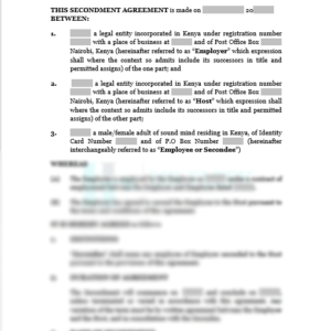 Deed of Secondment