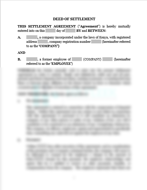 Deed of Settlement