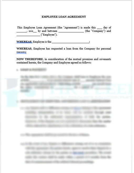 Employee Loan Agreement